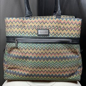 Nicole Miller New York Chevron Tote Bag
